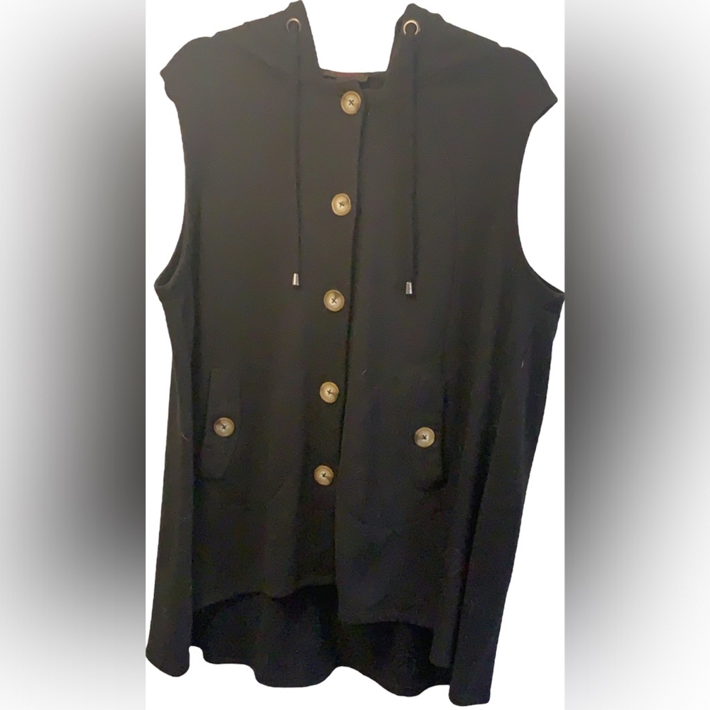 1X Christian Siriano Hooded Botton-up Vest